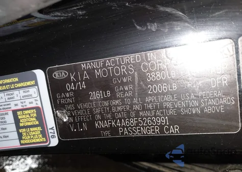 2015 Kia Forte Lx z USA, uszkodzony, nr VIN KNAFK4A68F5263991